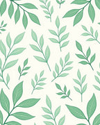 Delicate Green Leafy Branches Rug