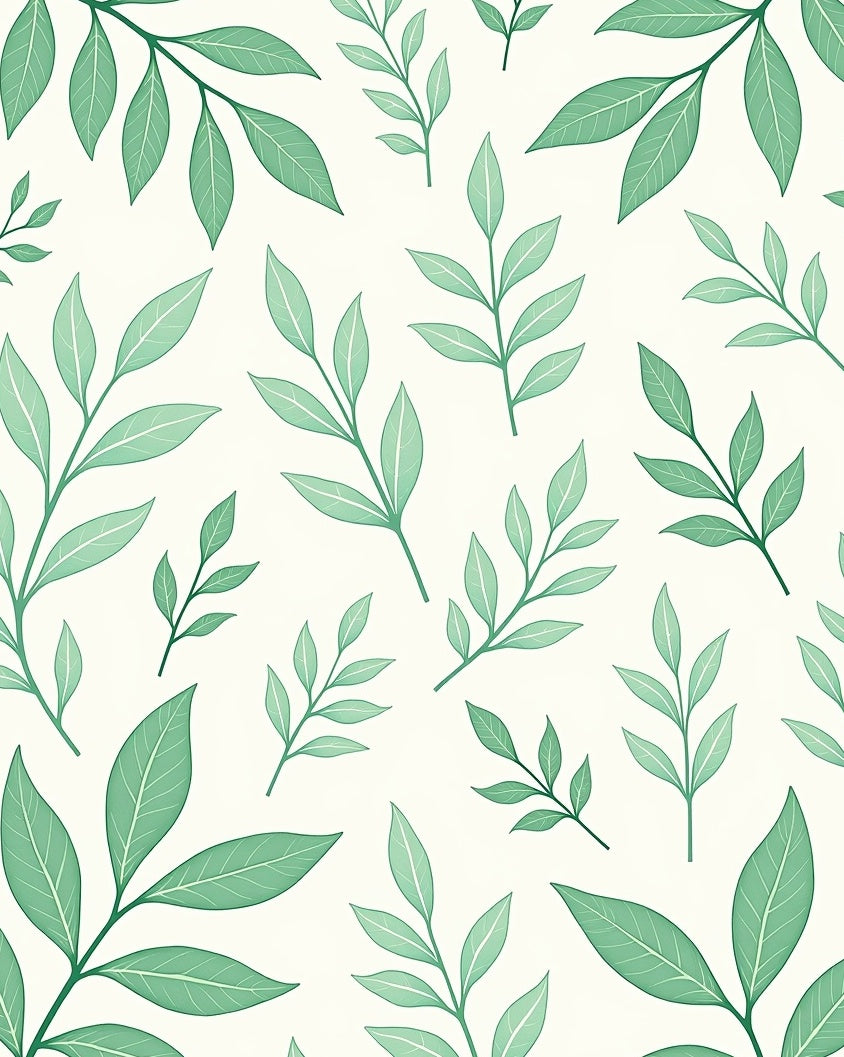 Delicate Green Leafy Branches Rug