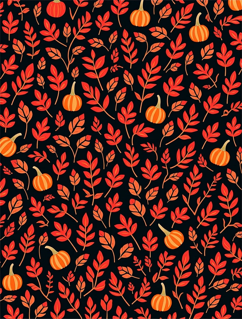 Autumn Spice Pumpkin Leaf Medley Rug