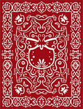 Crimson White Folk Animal Medallion Rug