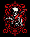 Crimson Skeleton Violinist Ornate Rug