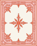 Coral Blossom Medallion Border Rug