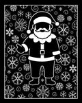 Whimsical Santa Snowflake Holiday Rug