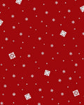 Rustic Red White Floral Scatter Rug