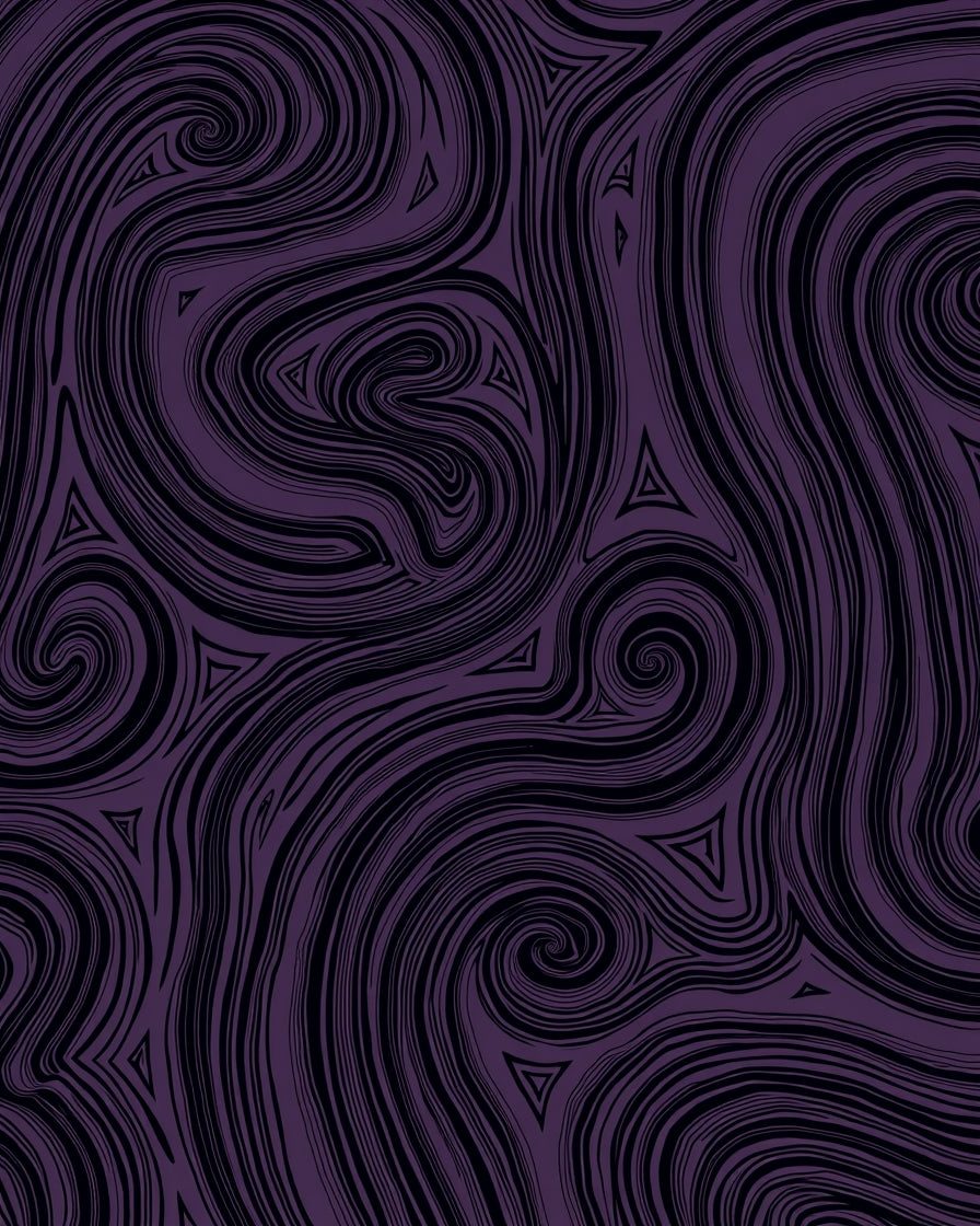 Deep Violet Swirling Triangles Rug