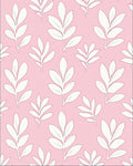 Blush Pink White Leafy Branch Repeat Rug