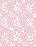 Blush Pink White Leafy Branch Repeat Rug
