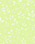 Light Green White Leafy Vine Swirl Rug