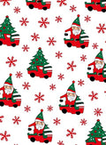 Red Santa Truck Christmas Tree Snowflakes Rug