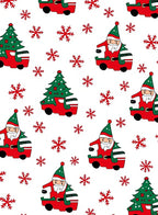 Red Santa Truck Christmas Tree Snowflakes Rug