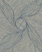 Dark Blue Leafy Swirl Abstract Rug