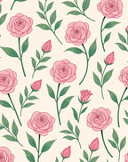 Pastel Pink Rose Garden Garland Rug