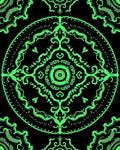 Neon Green Medallion Mandala Art Rug