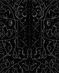 Bold White Celestial Creature Collage Rug