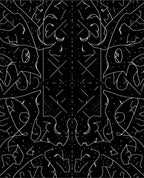 Bold White Celestial Creature Collage Rug