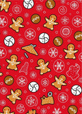 Gingerbread Christmas Snowflakes Candy Cane Red Rug