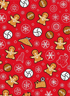 Gingerbread Christmas Snowflakes Candy Cane Red Rug