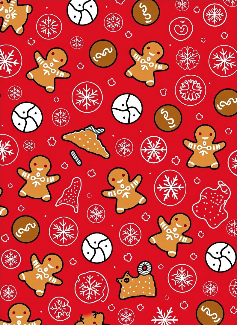Gingerbread Christmas Snowflakes Candy Cane Red Rug