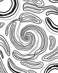 Abstract Black Swirl Organic Shape Rug