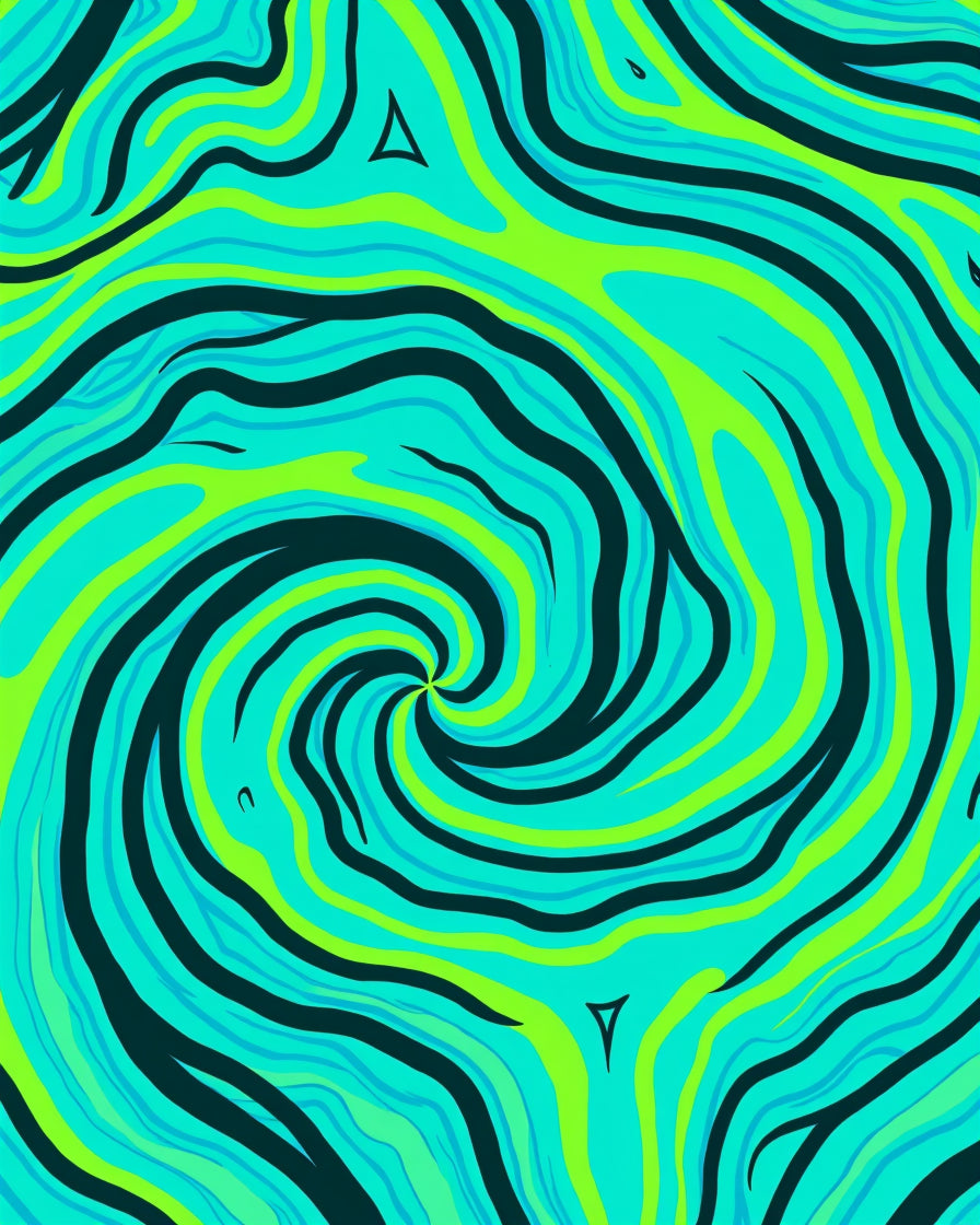 Vibrant Aqua Green Swirl Rug