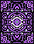 Vibrant Purple Mandala Swirl Rug