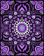 Vibrant Purple Mandala Swirl Rug