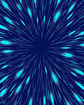 Electric Blue Burst Radial Lines Rug