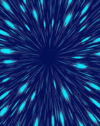 Electric Blue Burst Radial Lines Rug