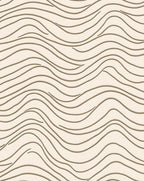 Cream Modern Wavy Lines Rug
