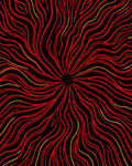 Crimson Red Radial Swirl Rug