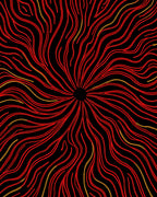 Crimson Red Radial Swirl Rug