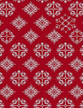 Red White Snowflake Mandala Repeat Rug