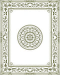 Olive Green Medallion Border Rug