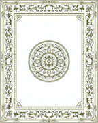 Olive Green Medallion Border Rug