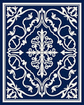 Deep Blue Floral Symmetry Medallion Rug