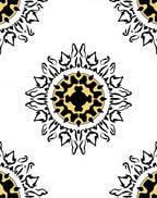 Black Gold Sunburst Medallion Rug
