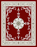 Crimson Medallion Ornamental Symmetry Rug