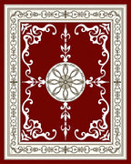 Crimson Medallion Ornamental Symmetry Rug