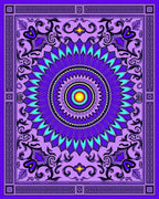 Vivid Purple Floral Mandala Rug