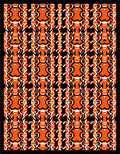 Orange Black White Geometric Interlocking Forms Rug