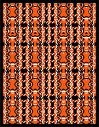 Orange Black White Geometric Interlocking Forms Rug