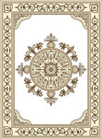 Antique Brown Medallion Ornate Border Rug