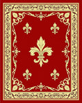 Red Cream Royal Fleur-de-lis Frame Rug