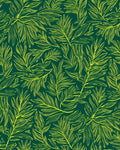 Emerald Green Fern Line Art Rug