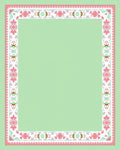 Vintage Pink Floral Foliage Border Rug