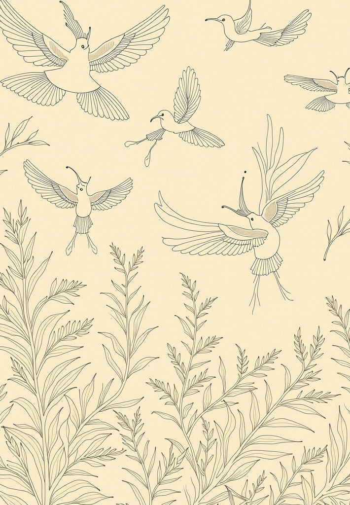Golden Hummingbirds Among Foliage Rug