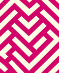 Pink And Cream Geometric Maze Rug