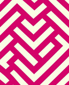 Pink And Cream Geometric Maze Rug