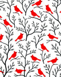 Red Cardinals Winter Tree Scene Rug