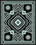Neo Mint Black Geometric Diamond Rug